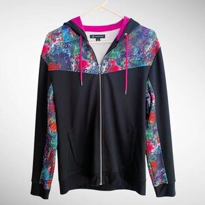 INC International Concepts Men’s Track Zip-Front Hoodie Jacket Abstract Print